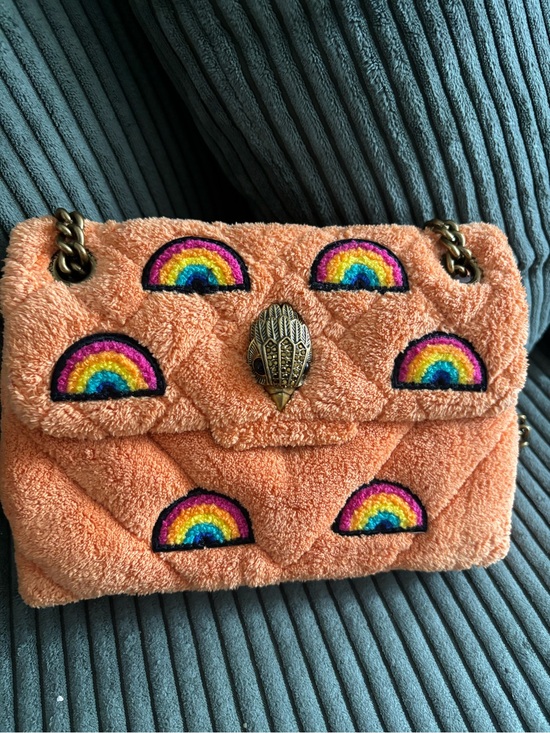 Kurt Geiger Handbags - Kurt Geiger Peach Rainbow Embroidered Shoulder Bag